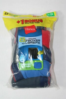 Трусы-боксеры 24A12 Hanes B74SB8 для мальчиков без бирок ComfortSoft упаковка 8 шт. большие 14–16 - Изображение 1 из 2