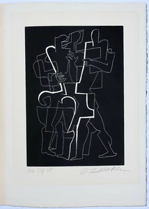 Ossip Zadkine, Radierung aus "Sept Calligrammes d`Apollinaire", signiert, 1967 - Bild 1 von 6