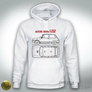 Felpa Hoodie Inspired Autobianchi A112 Vintage Rally Storico Old Collezione Car - Picture 1 of 4