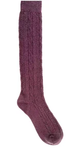 MukLuks Womens Ladies Knee Socks Sz 6-11 Plum Cable Knit Boot Socks - Picture 1 of 12