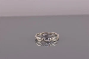 Sterling Silver 3.5mm Over & Under Crossover Openwork Stack Band Ring 925 Sz: 6 - Picture 1 of 8