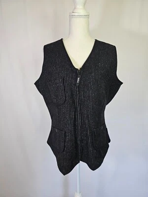 Woolrich Women's Wool Vest, Size L Adjustable Back Sleeveless Grey Pockets - image 1 of 4