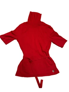 Top Betty Barclay rojo cuello alto talla 36 mujer con cinturón - Imagen 1 de 5
