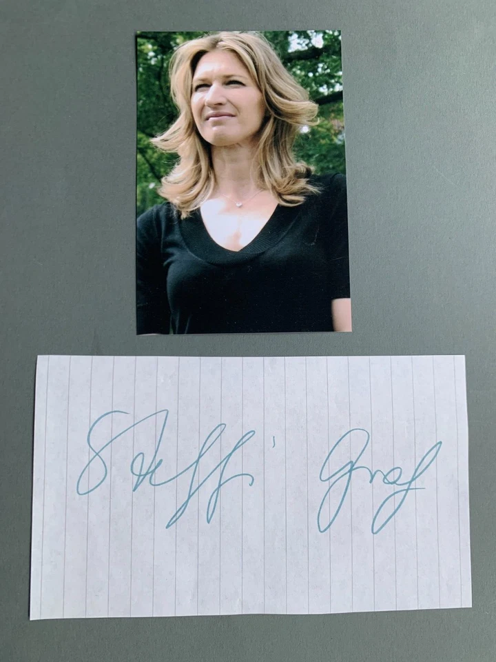 STEFFI GRAF OS 1988/1. Tennis signed In-person Blatt 10x18 Autogramm + Foto - Bild 1 von 1