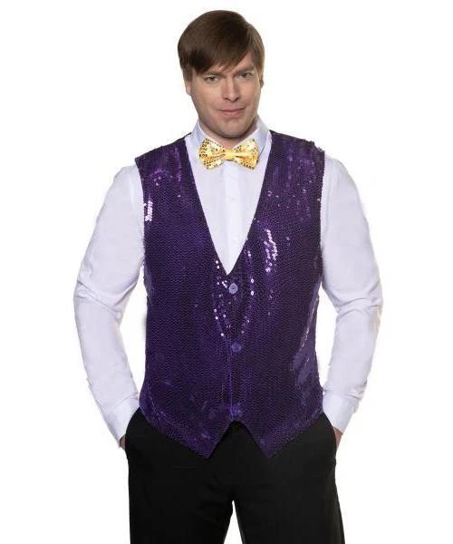 Sequin Vest Plus Size - Purple | Novelty | Costume Pieces - Image 1 of 1
