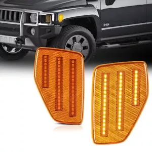 For 05/06-10 Hummer H3/09-10 H3T Yellow Lens LED Amber Front Side Marker Lights - Picture 1 of 6