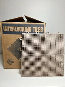 Interlocking 12in Floor Tiles Blocktile Plastic 30-Pack Beige deck patio spa NEW - Picture 1 of 12