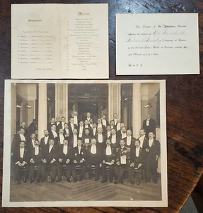 Menu invito e FOTOGRAFIA - 7 maggio 1907 Yokohama UNITED CLUB DINNER AND SMOKER - Picture 1 of 2