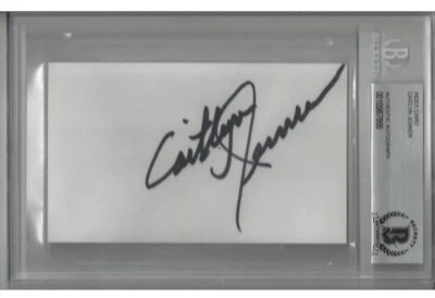 CAITLYN "BRUCE" JENNER SIGNED / AUTOGRAPH INDEX CARD BECKETT CERTIFIED OLYMPICS - Image 1 of 4