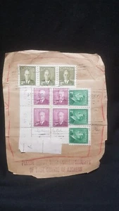 1949 Canadian Stamps on portion of a Envelope - Picture 1 of 5