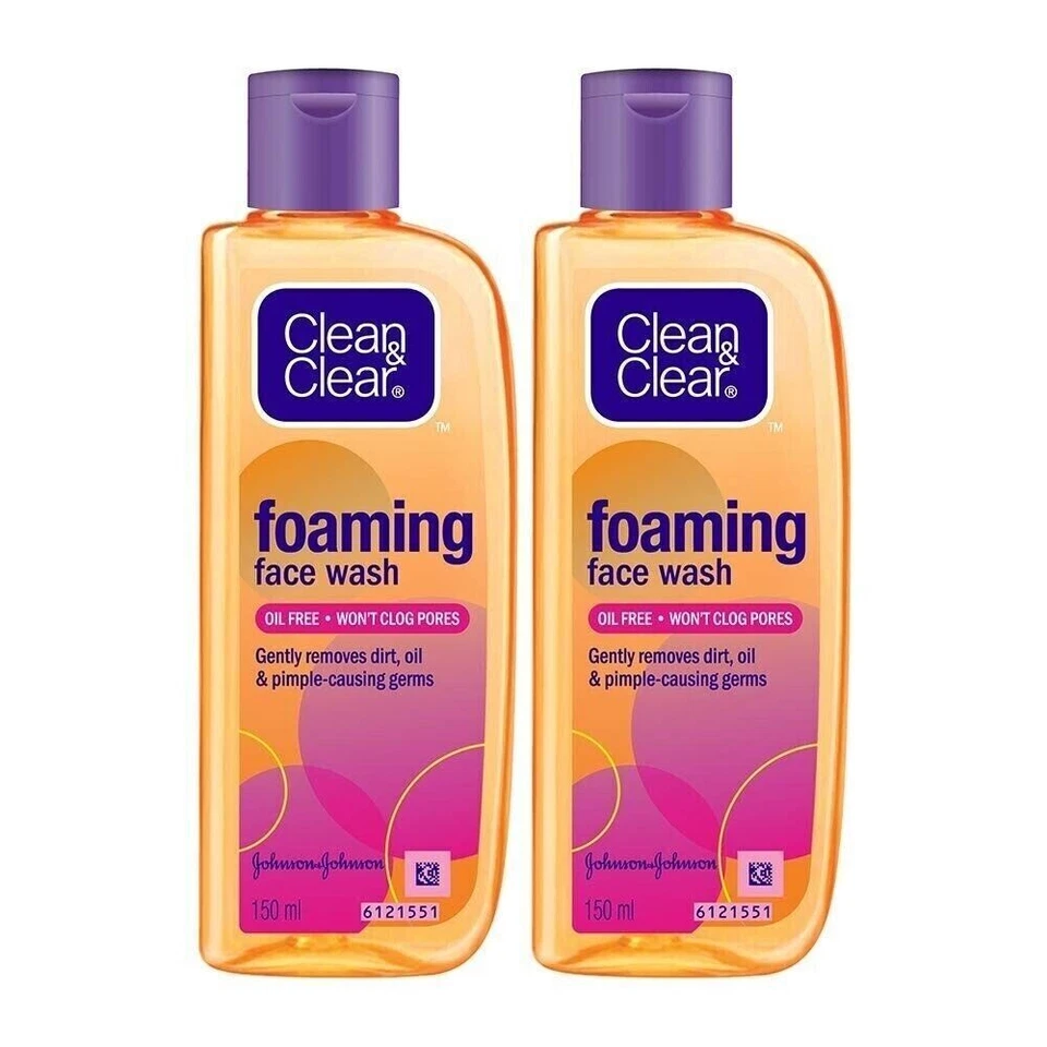 JOHNSON & JOHNSON Clean & Clear Foaming Face Wash For Oily Skin, 150ml (Pack of 2)