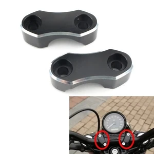 2Pcs Handlebar Riser Top Clamp Kit For Harley Sportster 883 Softail Dyna FXD sng - Picture 1 of 8