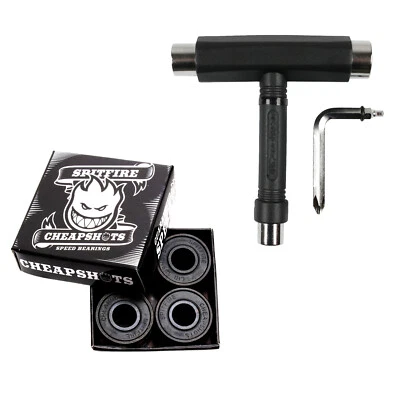 Krown Skateboard Tool Black With Spitfire Cheapshots Bearings
