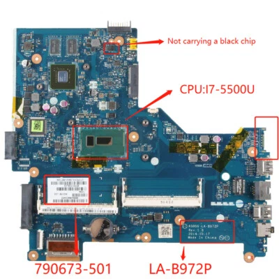 790673-501 LA-B972P For HP Pavillion 15-R 250 G3 I7-5500U CPU Laptop Mainboard - Image 1 of 4
