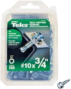 TEKS 21320 #10 x 3/4 Zoll Sechskant-Selbstbohrende Metall-Metall-Schrauben 150 Stück - Bild 1 von 2