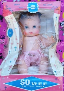 Rare Vintage Sun Rubber Bottle-Baby Sunbabe So-Wee baby doll in box. - Picture 1 of 6
