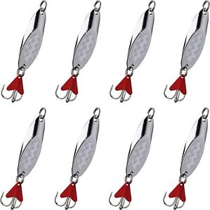 Saltwater Metal Fishing Lures Spoon Spinner baits Tackle with Treble Hook 5g-40g