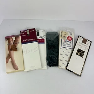 Vintage Lot Of 6 Women’s Pantyhose KNEE HIGHS Mixed Brands Mixed Shades Colors - Picture 1 of 12