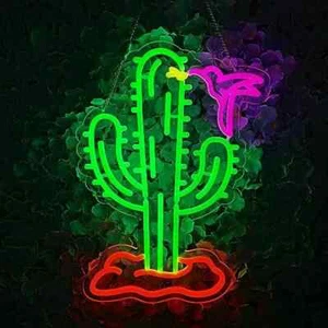 Insegna Neon Cactus Deserto Personalizzata Luce Led - Foto 1 di 4