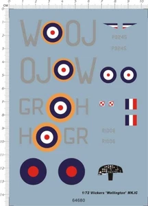 Calcomanía de tobogán acuático modelo Viickers Wellington MK.IC War Thunder de la Fuerza Aérea del Reino Unido 1/72 - Imagen 1 de 1