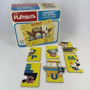Playskool Puzzle Words To Spell 24 3-Piece Match-Ups 1978 VTG 7100-4 NO TRAY - Picture 1 of 8