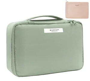 Travel Makeup Bag Cosmetic Bag Makeup Bag Toiletry bag for women and men (Green) - Picture 1 of 7