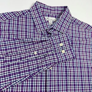 Camisa Peter Millar Abotonada Manga Larga Para Hombre Talla M Cuadros Guinga Púrpura - Imagen 1 de 7