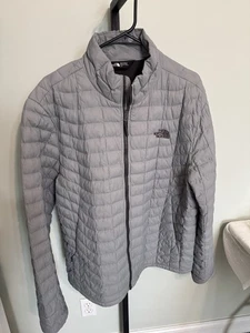 The North Face mens L Jacket Thermoball Eco gray full zip puffer - Picture 1 of 9