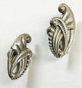 Vintage Sterlingsilber Danecraft Dänemark signierte Ohrringe skandinavisches Repoussé - Bild 1 von 9