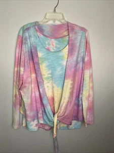 Cardigan e Tank Belle By Kim Gravel pastello tinta unita taglia L - nuovo senza etichette - Foto 1 di 11