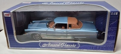 1973 Cadillac Eldorado Anson Classic 1:18 Diecast Car - Blue & Tan - Image 1 of 4