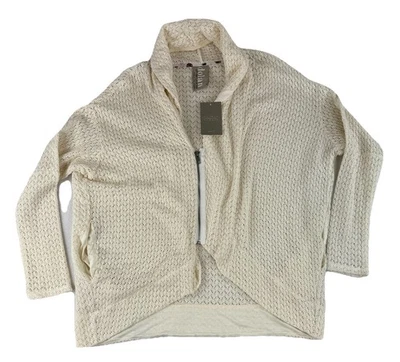 Cárdigan Dolan Pequeño Cremallera Frontal Blanco Crema Crochet Manga Larga Anthropologie Foto 1 de 4