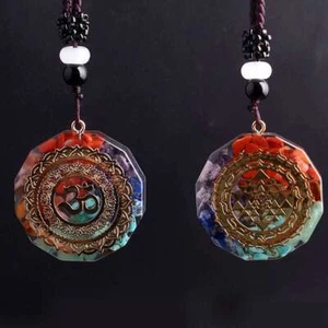 7 Chakra Natural Crystal Orgonite Pendant Healing Talisman Women Men Necklace US - Picture 1 of 14
