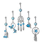 5-Piece Belly Jewelry Pack - Boho Navel Rings and Bars for