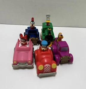 Vintage 1988 5er Set McDonalds Disney Mickey's Birthdayland Cars Pull Back Toys - Bild 1 von 12