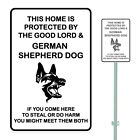 WHITE THIS HOME IS PROTECTED GERMAN SHEPHERD HEAVY DUTY ALUMINUM SIGN 10" x 15"