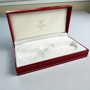 Vintage Must de Cartier Paris Jewelry Case Sunglasses Eyeglass Hard Red Box 701 - Picture 1 of 16