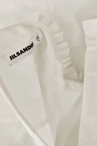 Jil Sander White High Neck Sleeveless Cotton Poplin Blouse Shirt sz 6 /42 IT - Picture 1 of 6