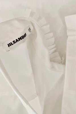 Jil Sander White High Neck Sleeveless Cotton Poplin Blouse Shirt sz 6 /42 IT - Image 1 of 4