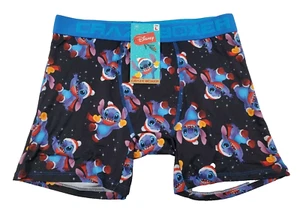 Men's Disney Stitch Santa Christmas Boxer Briefs L Crazy Boxer Blue NWT - Picture 1 of 8