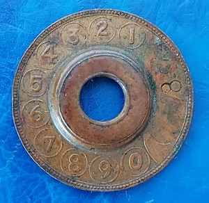 Israel Public Phone Token Asimon 1953-1955 Copper Stamped with number "8" - Rare - Picture 1 of 2