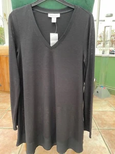 NWT Maternity size S, black, long sleeve, V neck top - Chiffon trims ($24.00) - Picture 1 of 4