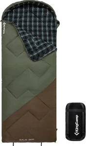 KingCamp Sleeping Bag 4 Seasons Cotton Flannel with Hood, Sleeping Bags for Adu - Picture 1 of 8