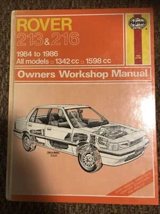 Rover 213 & 216 1984 To 1986 Haynes Manual Classic Vintage Restoration - Picture 1 of 5