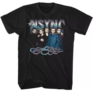 NSYNC Gruppenfoto coole Töne & Flammen Herren T-Shirt Tanz Pop Musik Merch - Bild 1 von 3
