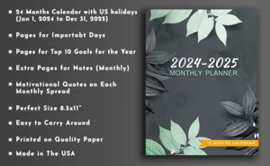 2024-2025 Monthly Planner: with Motivational Quotes Two Years from January 2024 - Picture 1 of 5