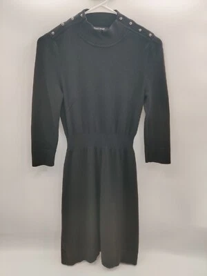 Vestido Suéter SUAVE Casa Blanca Mercado Negro Cuello Simulado Ajuste y Acampanado Manga 3/4 XS Foto 1 de 4