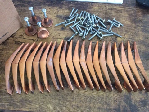 (20) Vintage Chevron Copper Cabinet Drawer/Door Handles plus (4) matching knobs Cover