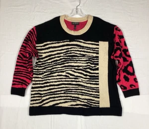 Lane Bryant Women's Size 22/24 Jacquard Sweater, Animal Cheetah Zebra Print - Picture 1 of 9