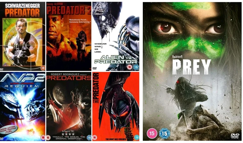 THE PREDATOR 7 MOVIE COLLECTION DVD Part 1 2 3 4 5 6 7 Prey 2023 - Image 1 of 1